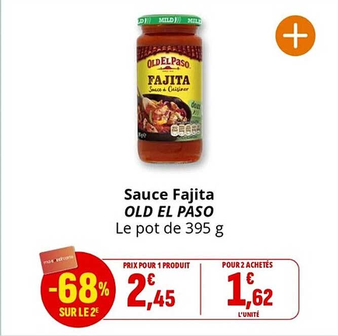 Sauce Fajita OLD EL PASO Le pot de 395 g