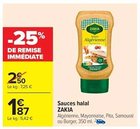 Sauces halal ZAKIA