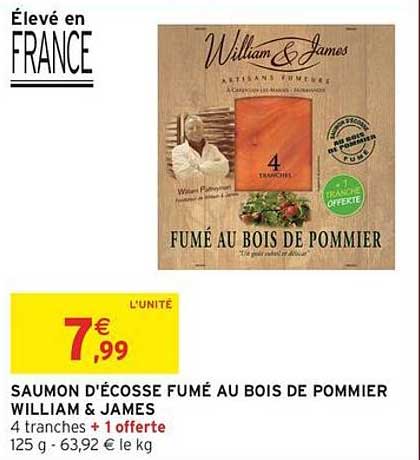 SAUMON D'ÉCOSSE FUMÉ AU BOIS DE POMMIER WILLIAM & JAMES