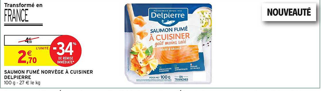 SAUMON FUMÉ NORVÈGE À CUISINER DELPIERRE
