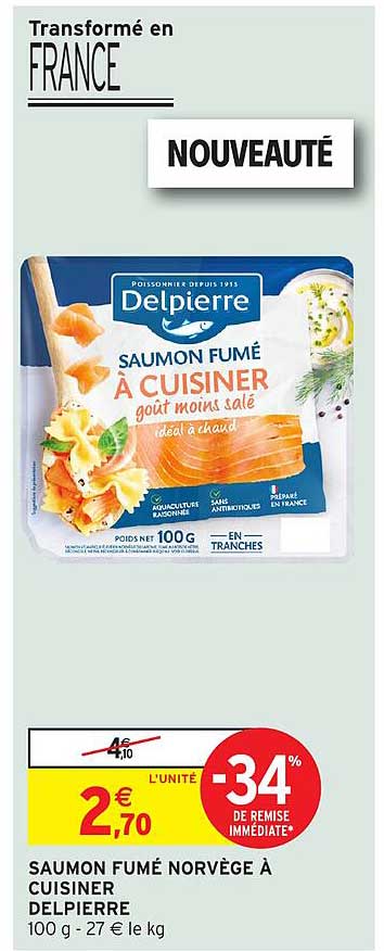 SAUMON FUMÉ NORVÈGE À CUISINER DELPIERRE