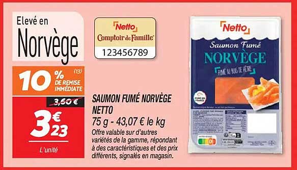 SAUMON FUMÉ NORVÈGE NETTO