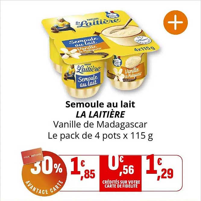 Semoule au lait LA LAITIÈRE Vanille de Madagascar