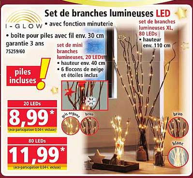 Set de branches lumineuses LED