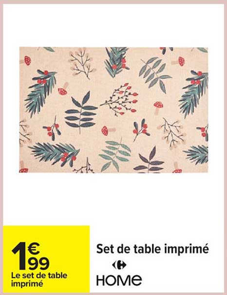 Set de table imprimé