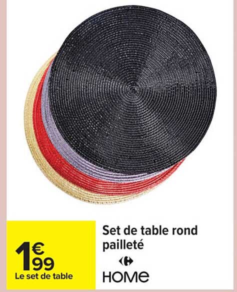 Set de table rond pailleté
