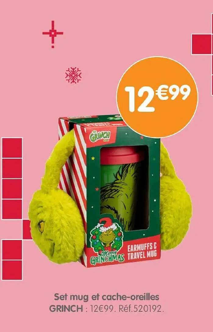 Set mug et cache-oreilles GRINCH