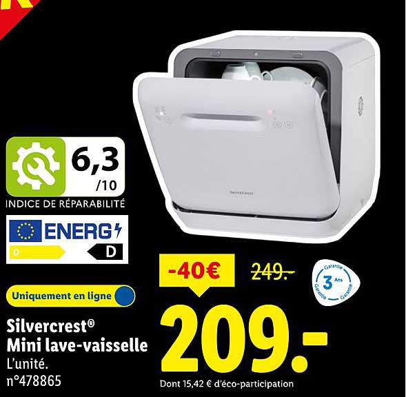 Silvercrest® Mini lave-vaisselle