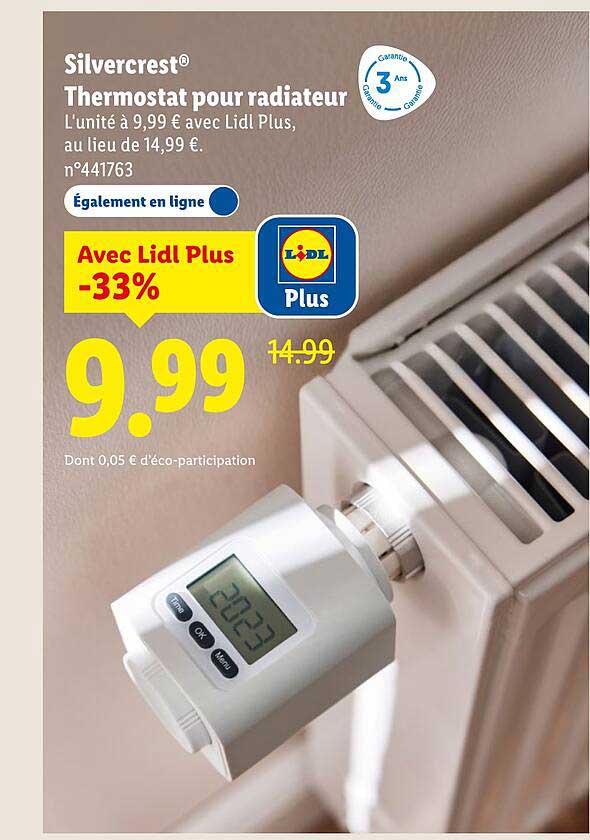 Silvercrest® Thermostat pour radiateur
