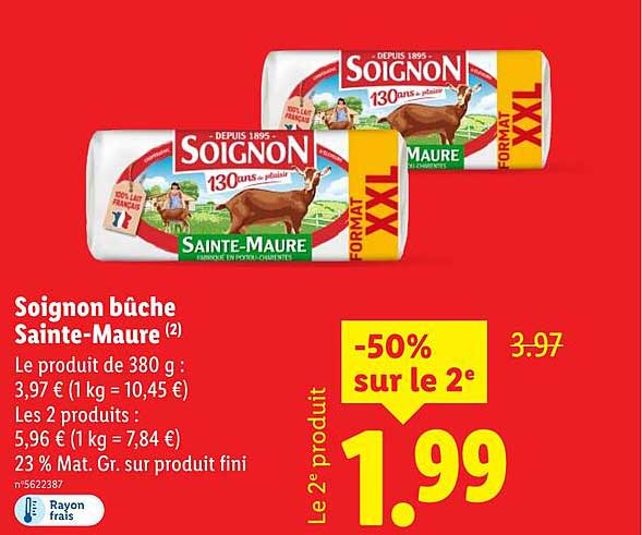 Soignon bûche Sainte-Maure