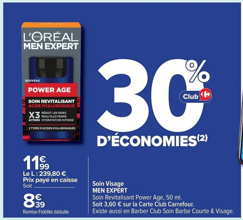 Soin Revitalisant Power Age, 50 ml - L'ORÉAL MEN EXPERT