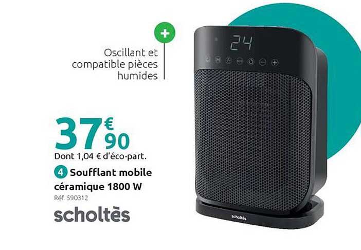 Soufflant mobile céramique 1800 W
