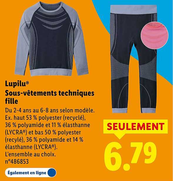 Sous-vêtements techniques fille Lupilu®