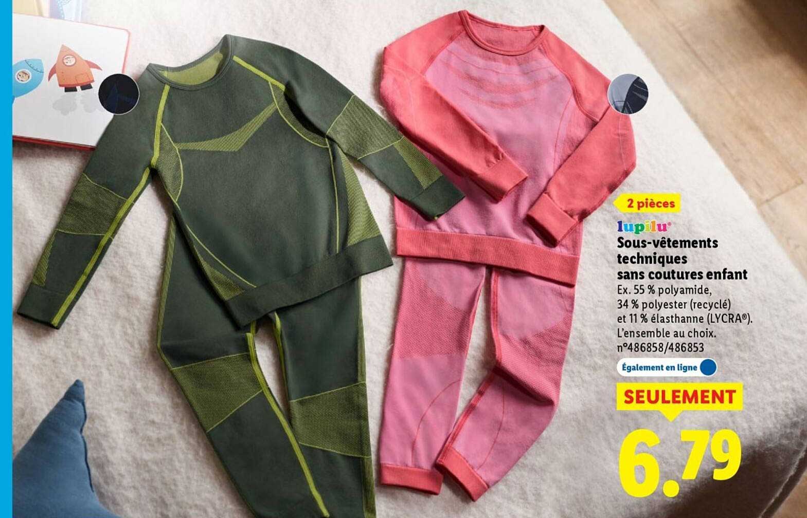 Sous-vêtements techniques sans coutures enfant