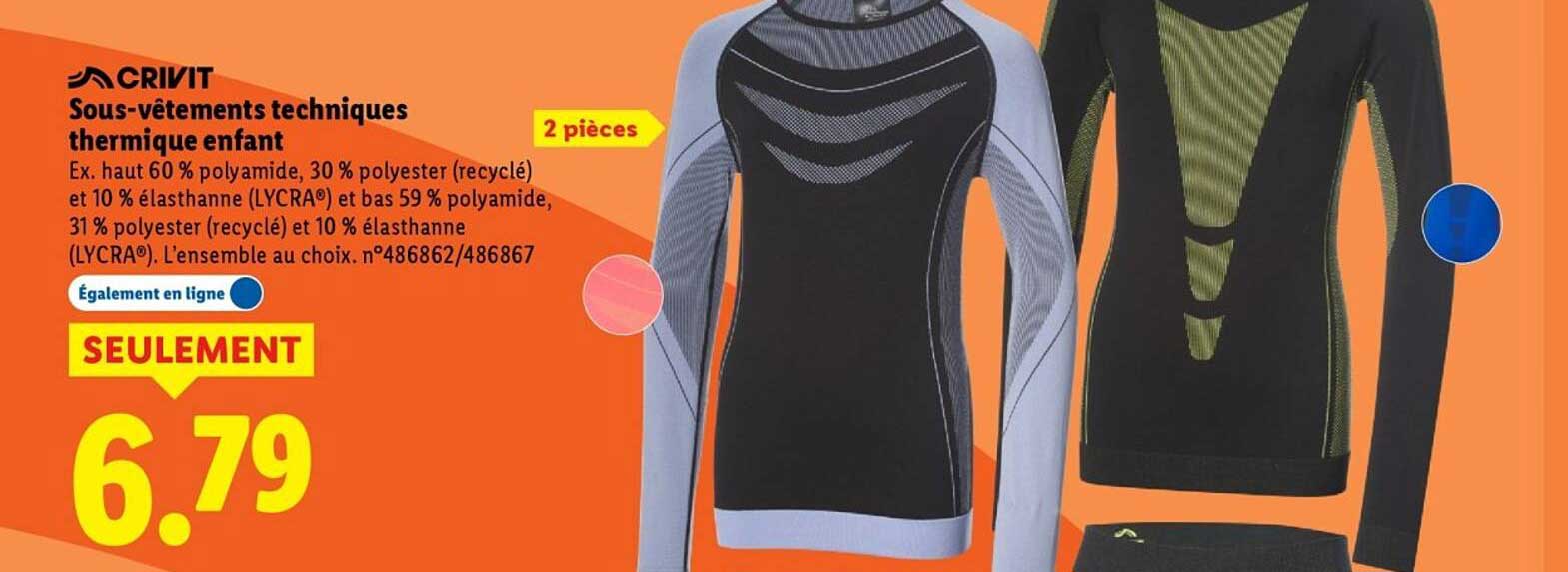 Sous-vêtements techniques thermique enfant