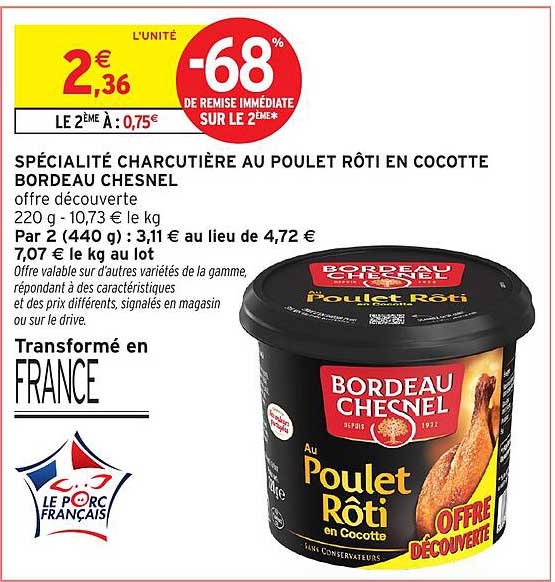 SPÉCIALITÉ CHARCUTIÈRE AU POULET RÔTI EN COCOTTE BORDEAU CHESNEL