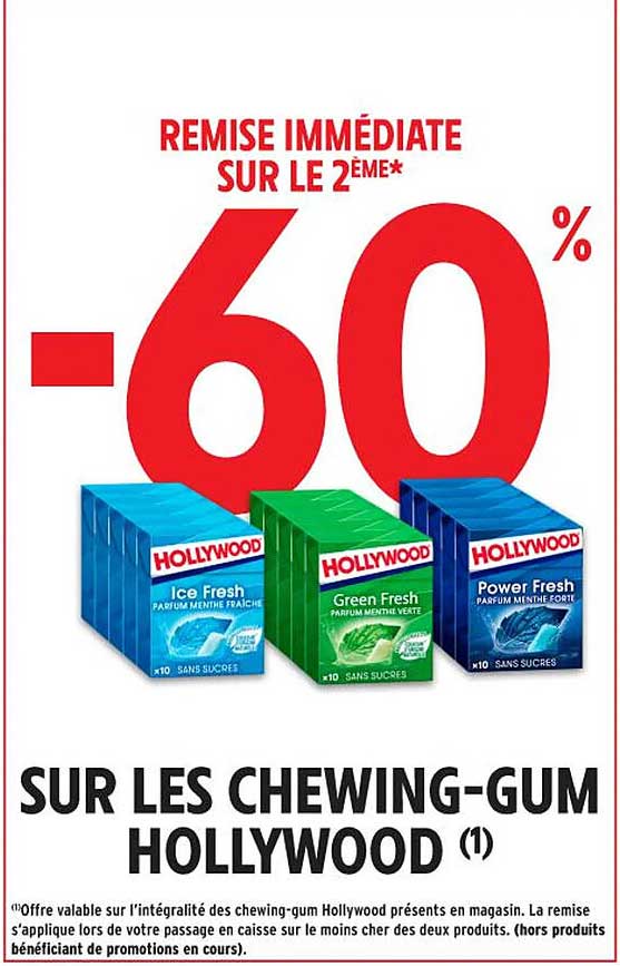 SUR LES CHEWING-GUM HOLLYWOOD