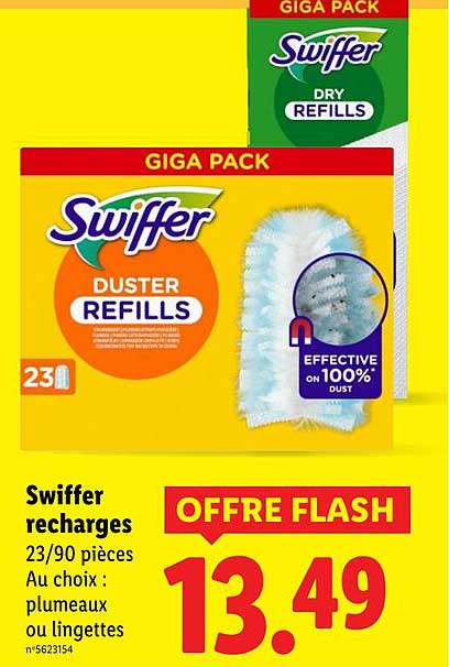 Swiffer recharges 23/90 pièces Au choix : plumeaux ou lingettes