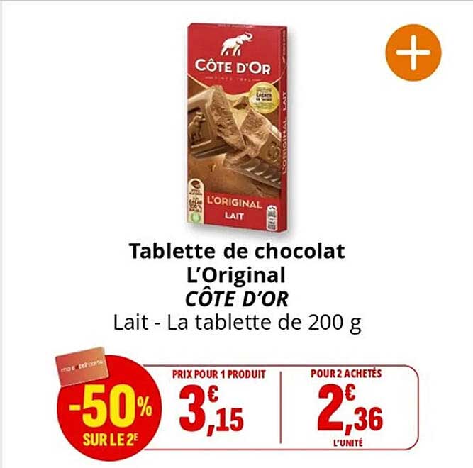 Tablette de chocolat L'Original CÔTE D'OR