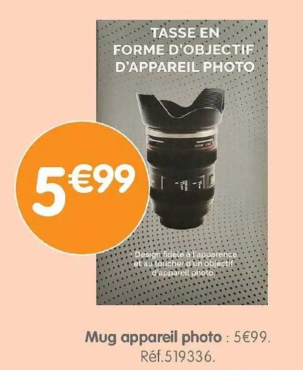 TASSE EN FORME D'OBJECTIF D'APPAREIL PHOTO