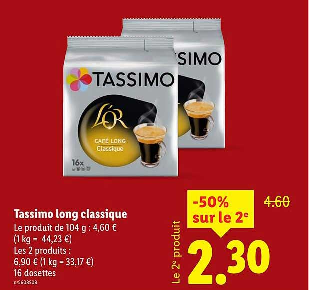 Tassimo long classique