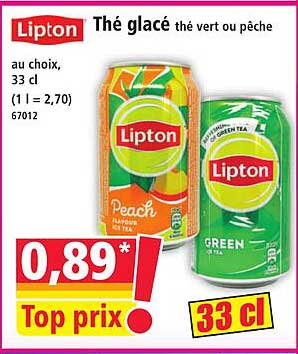 Thé glacé thé vert ou pêche