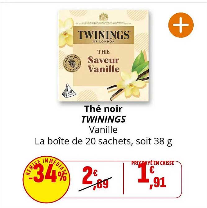 Thé noir TWININGS Vanille