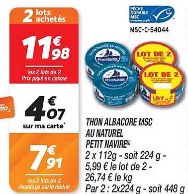 THON ALBACORE MSC AU NATUREL PETIT NAVIRE®