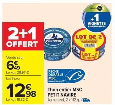 Thon entier MSC PETIT NAVIRE