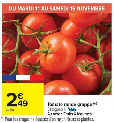 Tomate ronde grappe (m)