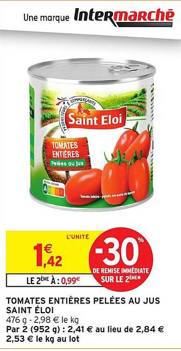 TOMATES ENTIÈRES PELÉES AU JUS SAINT ÉLOI