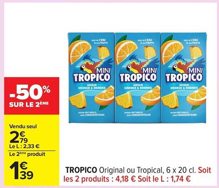 TROPICO Original ou Tropical, 6 x 20 cl.