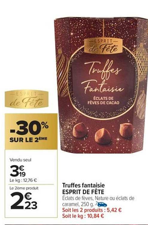 Truffes Fantaisie ESprit de Fête -30% sur le 2ème