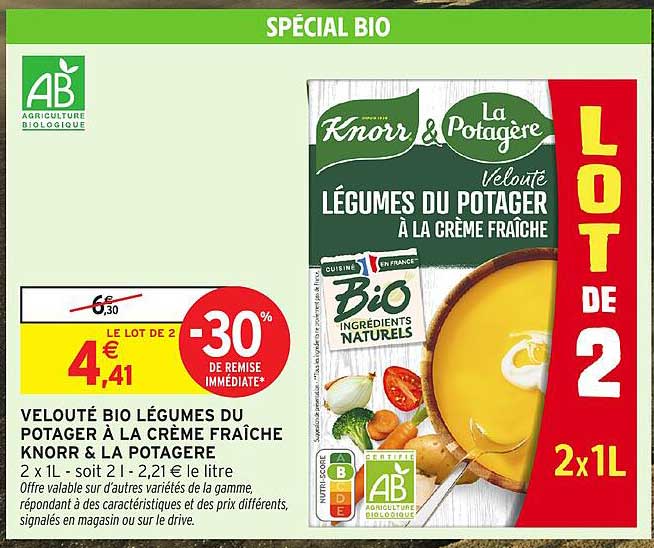 VELOUTÉ BIO LÉGUMES DU POTAGER À LA CRÈME FRAÎCHE KNORR & LA POTAGÈRE