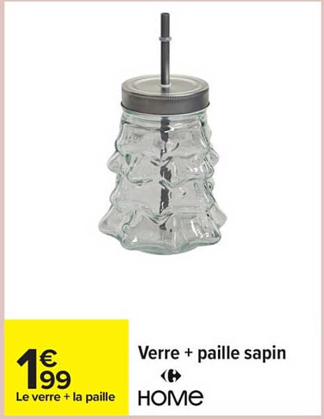 Verre + paille sapin