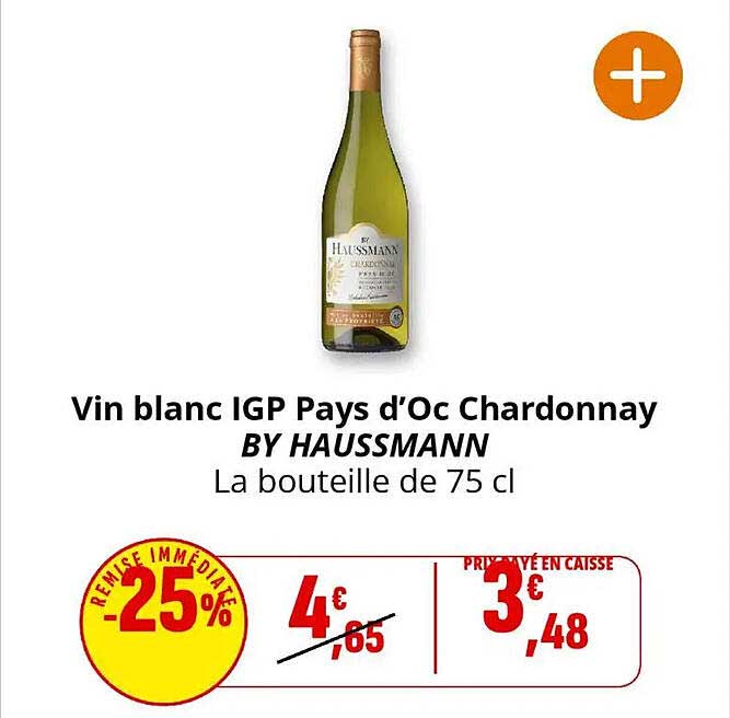 Vin blanc IGP Pays d'Oc Chardonnay BY HAUSSMANN