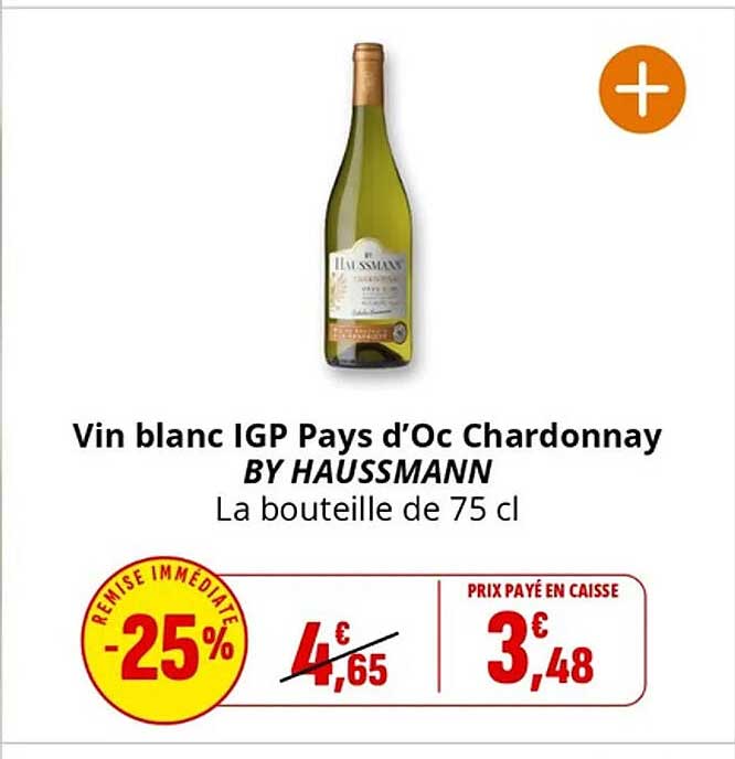 Vin blanc IGP Pays d'Oc Chardonnay BY HAUSSMANN