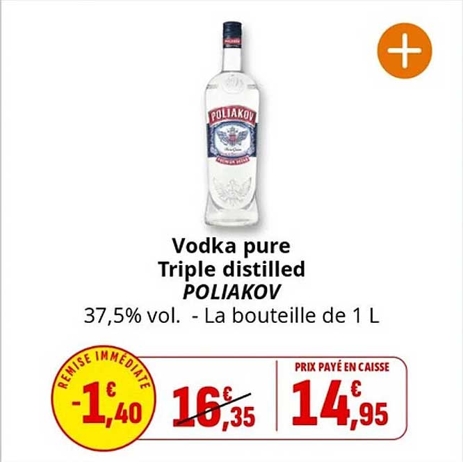 Vodka pure Triple distilled POLIAKOV