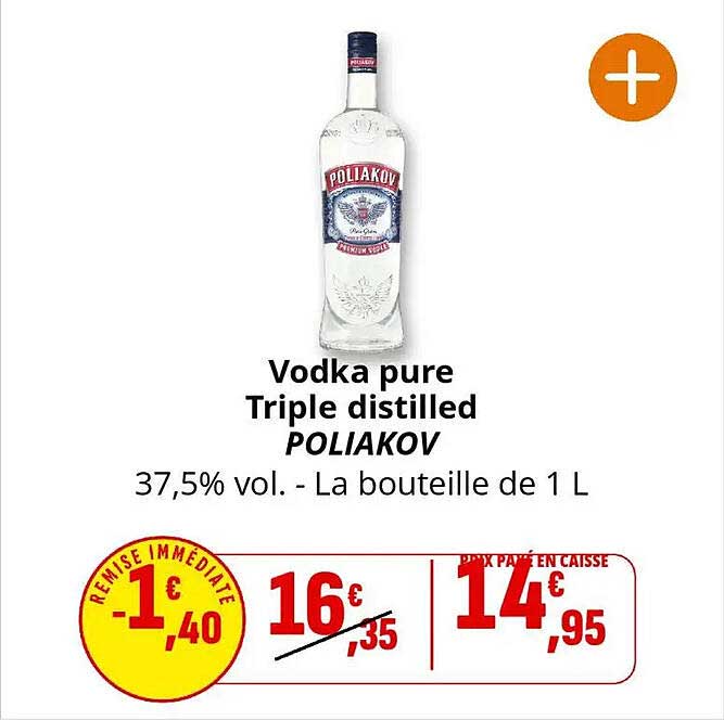 Vodka pure Triple distilled POLIAKOV