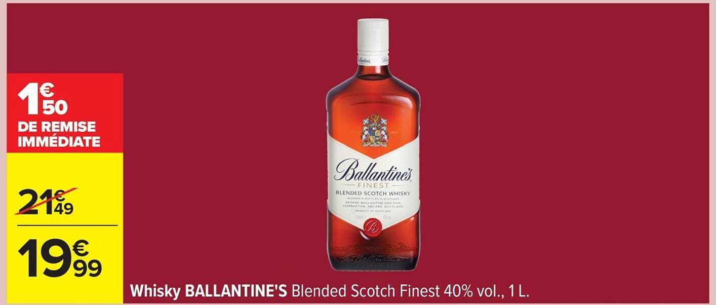 Whisky BALLANTINE'S Blended Scotch Finest 40% vol., 1 L.