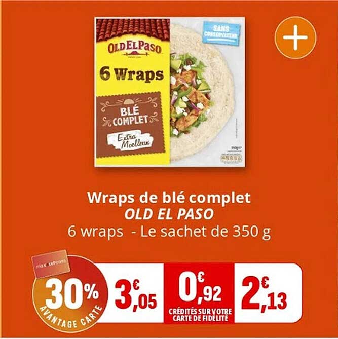 Wraps de blé complet OLD EL PASO
