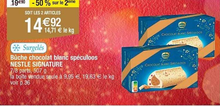 Bûche chocolat blanc spéculoos NESTLÉ SIGNATURE