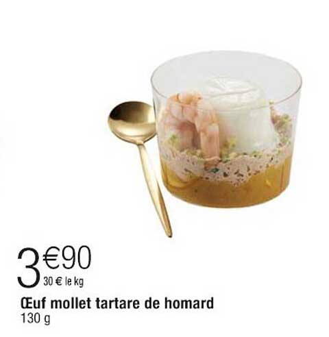 Œuf mollet tartare de homard
