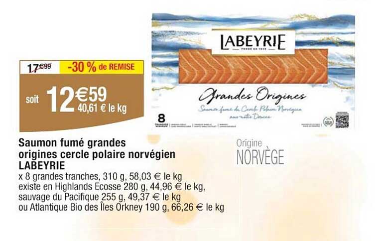 Saumon fumé grandes origines cercle polaire norvégien LABEYRIE