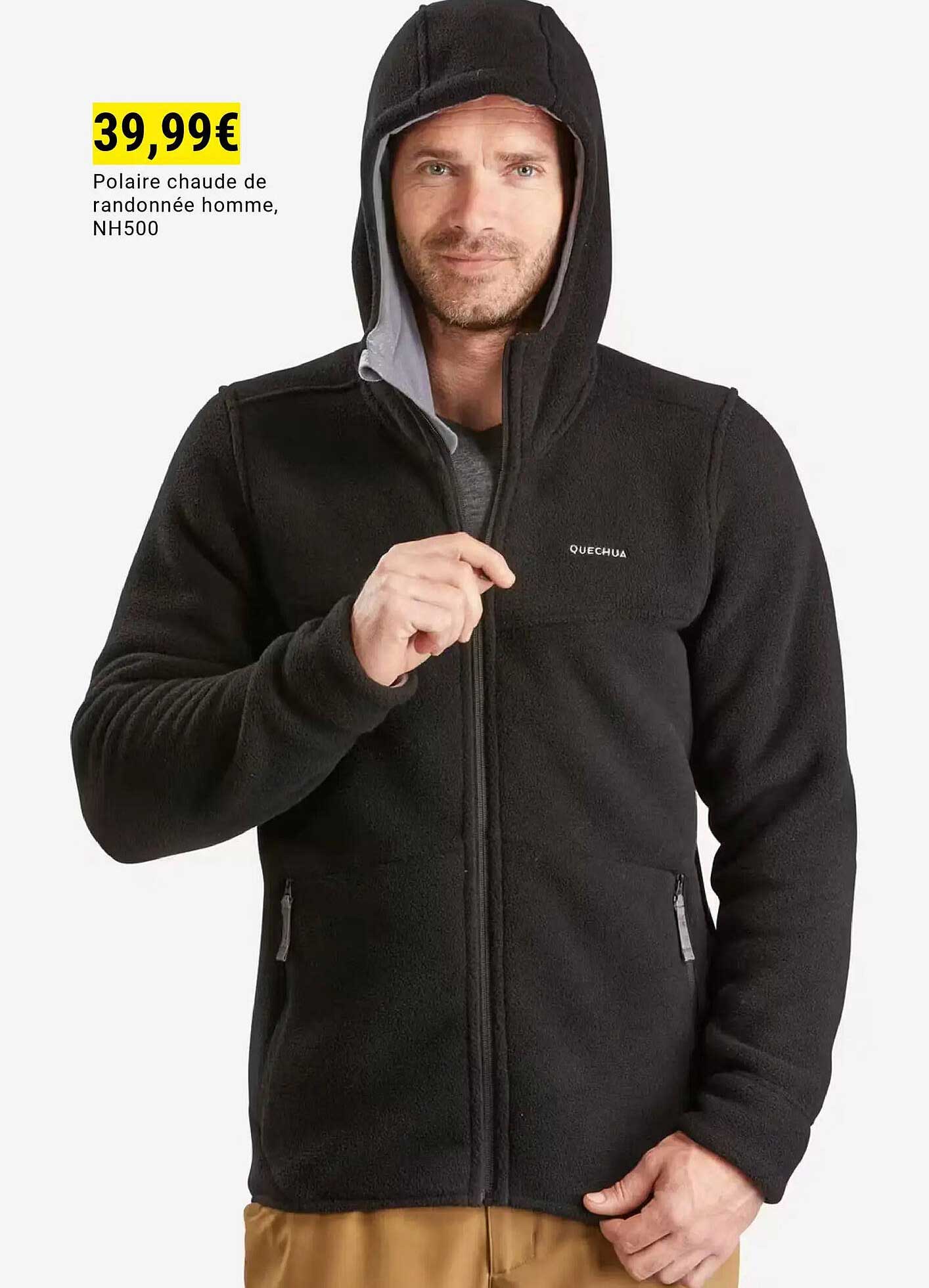 Polaire chaude de randonnée homme, NH500
