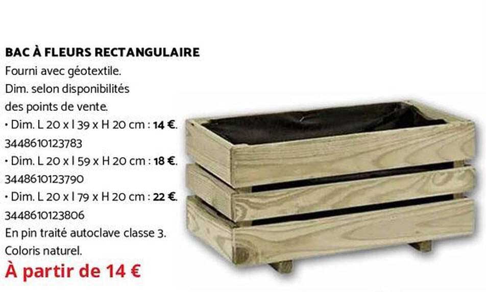 BAC À FLEURS RECTANGULAIRE