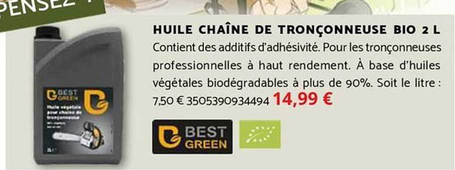 HUILE CHAÎNE DE TRONÇONNEUSE BIO 2 L