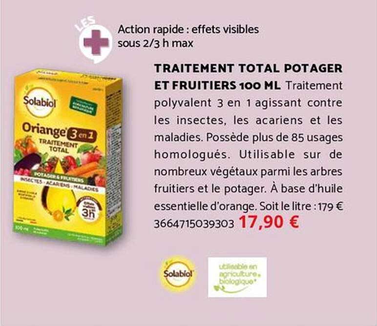 TRAITEMENT TOTAL POTAGER ET FRUITIERS 100 ML
