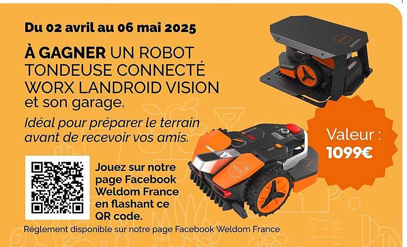 À GAGNER UN ROBOT TONDEUSE CONNECTÉ WORX LANDROID VISION et son garage.
