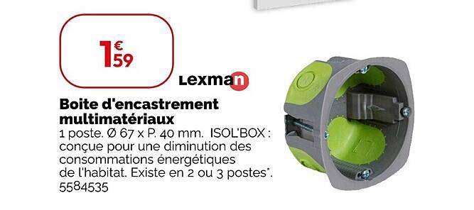 Boite d'encastrement multimatériaux